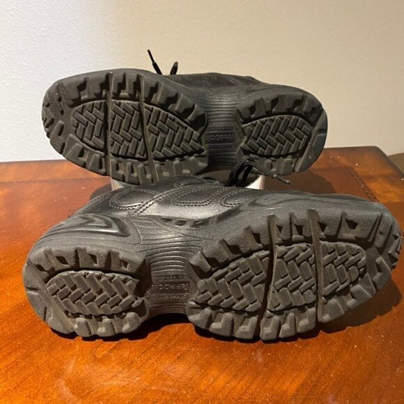 WOMEN'S REEBOK BLACK ATHLETIC LEATHER OXFORD SOFT TOE SHOE USPS CERTIFIED SIZE 8 - Picture 7 of 11